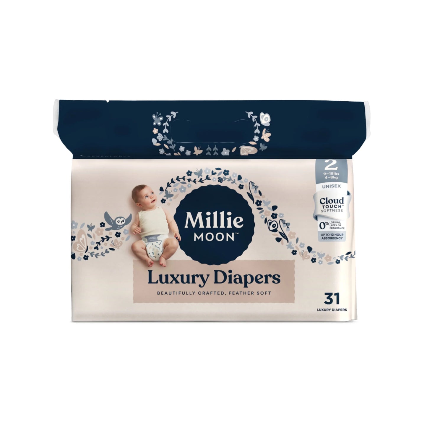 Experience Unmatched Softness and Leak Protection with Millie Moon Luxury Size 1 Diapers - 100 Count for Ultimate Baby Comfort!