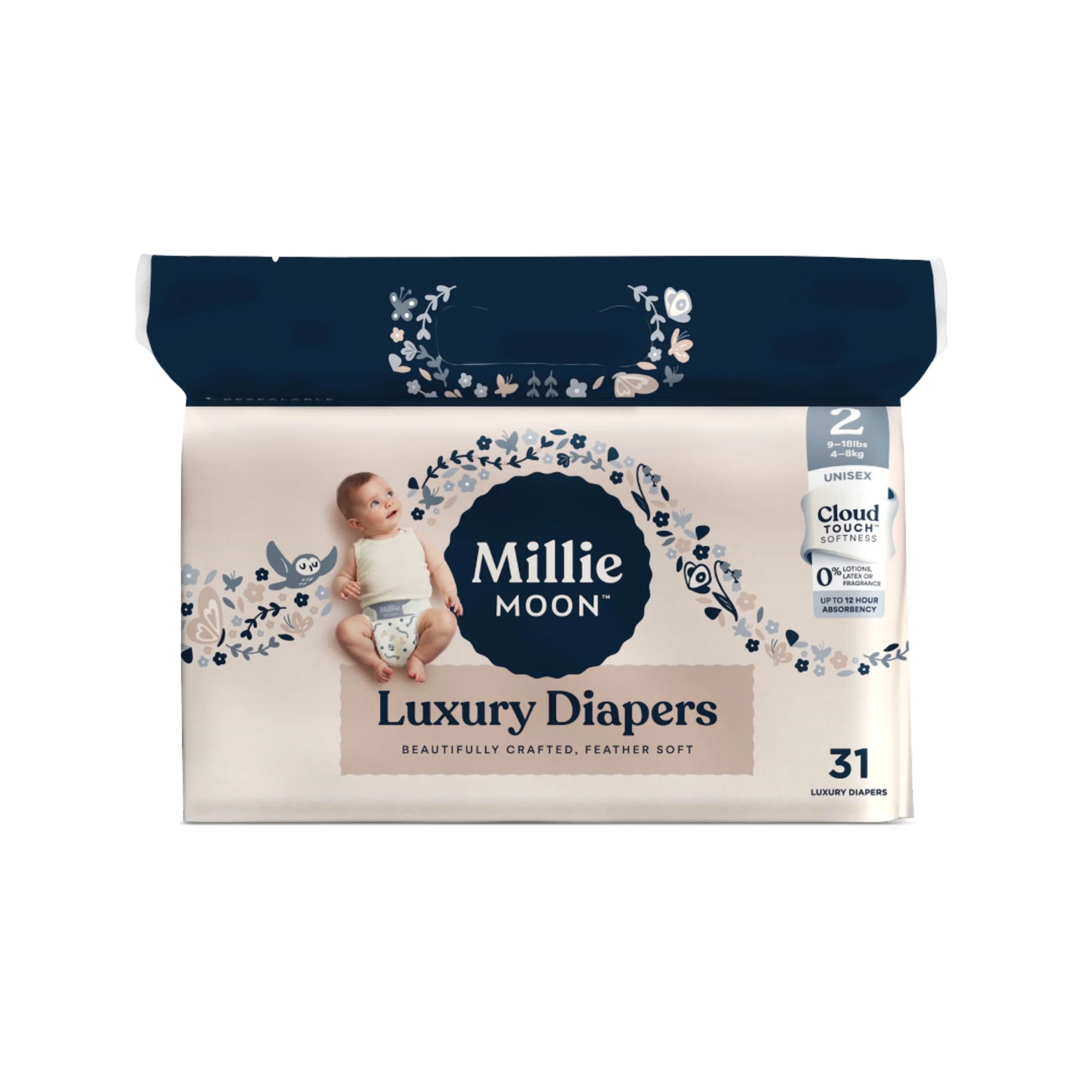 Experience Unmatched Softness and Leak Protection with Millie Moon Luxury Size 1 Diapers - 100 Count for Ultimate Baby Comfort!