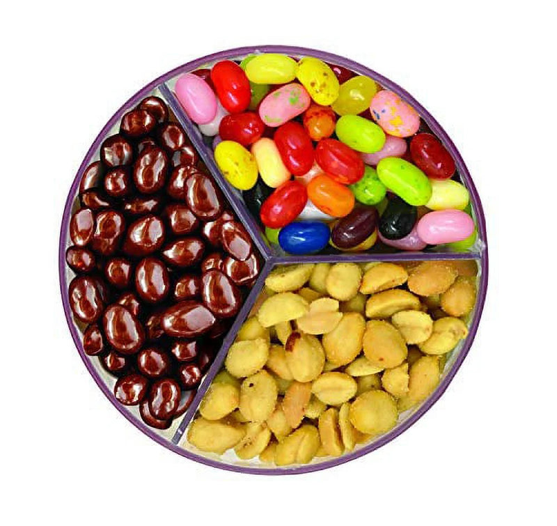 Handy Gourmet Triple Candy Machine - Store & Organize 3 Unique Snacks -360 Degree Spin (Red)