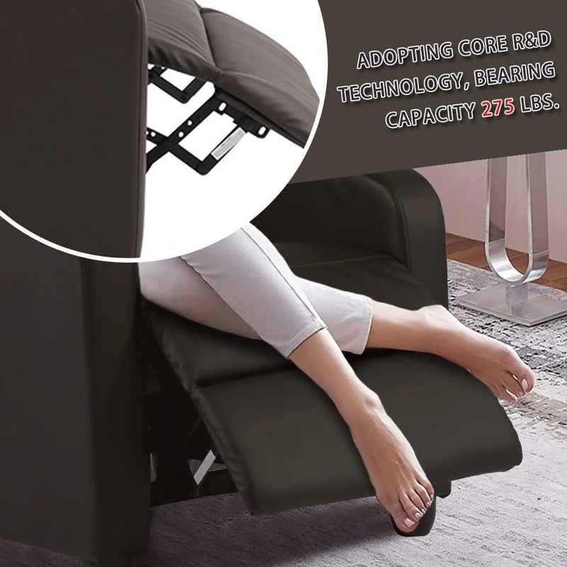 Wingback Sofa Reclining Chair with Massage Function,Brown