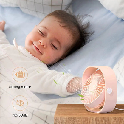 Stay Cool Anywhere with Our USB Small Desk Fan! 🌬️✨ 360° Rotatable, 3 Speed Settings - Perfect for Your Desk, Dorm, or Travel! 🚀🛌 #CoolComfort #PortableFan