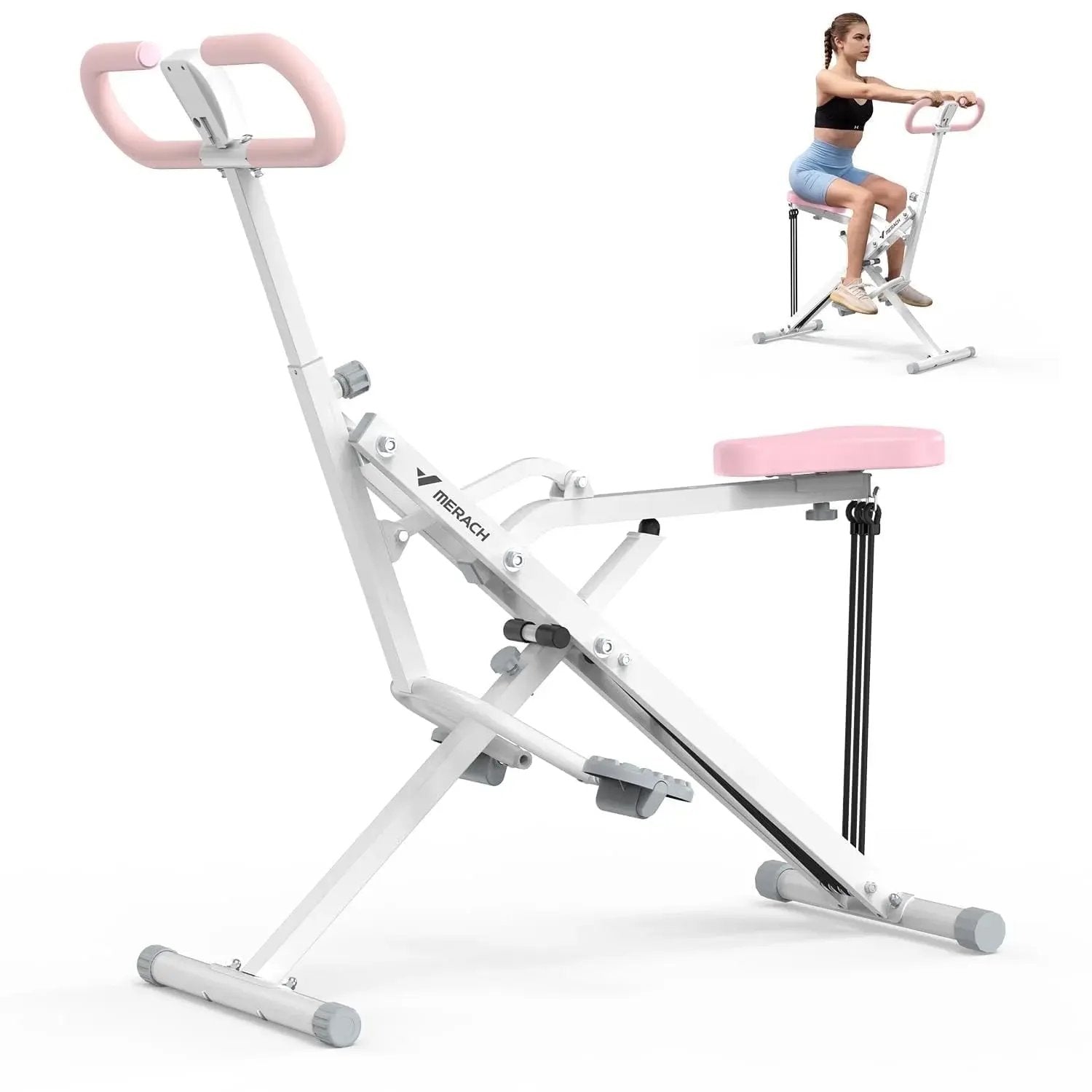Foldable Squat Assist Trainer for Glutes and Quads - Includes 3 Adjustable Tension Bands