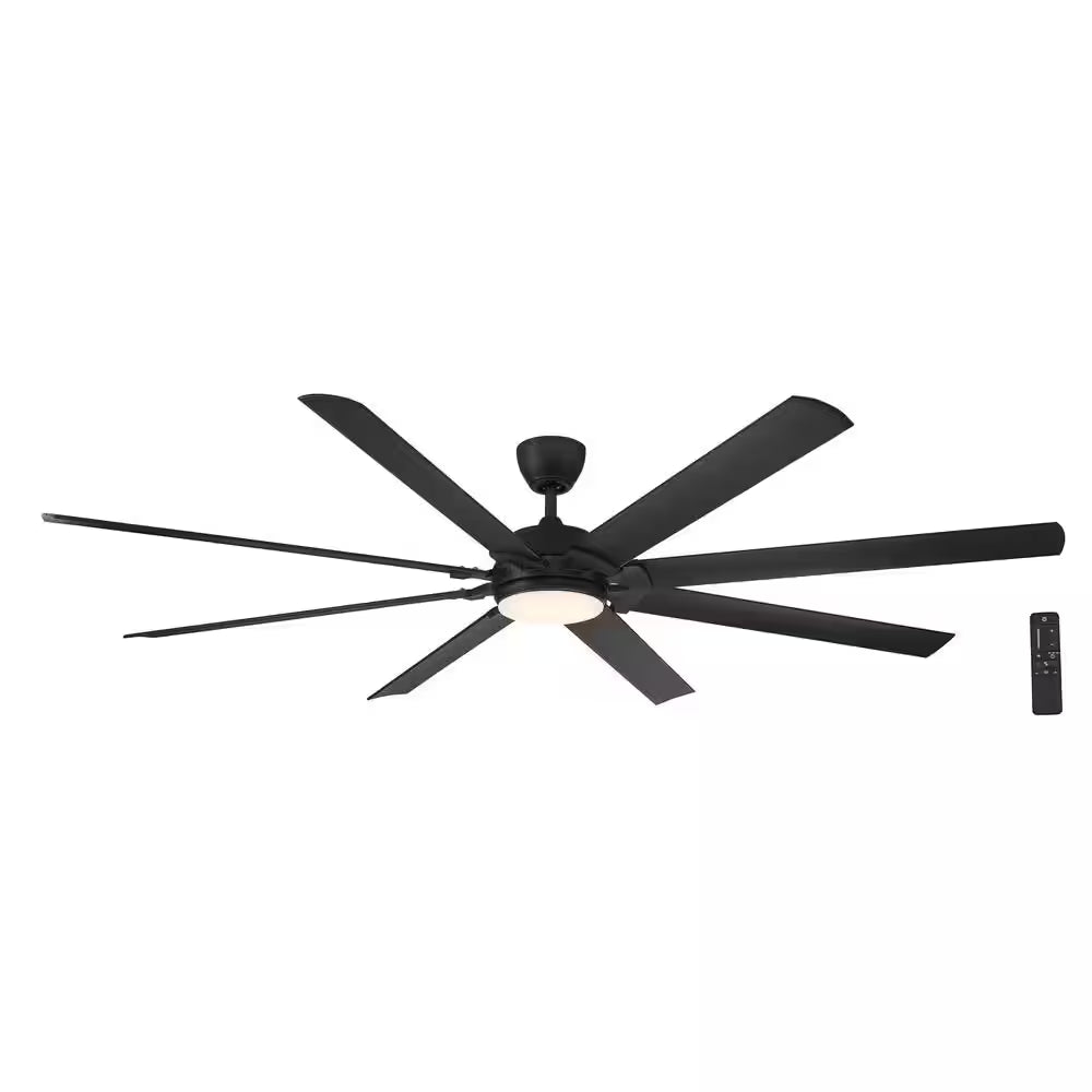 Glenmeadow 84 In. Integrated LED Brushed Nickel Ceiling Fan with Light and Remote Control