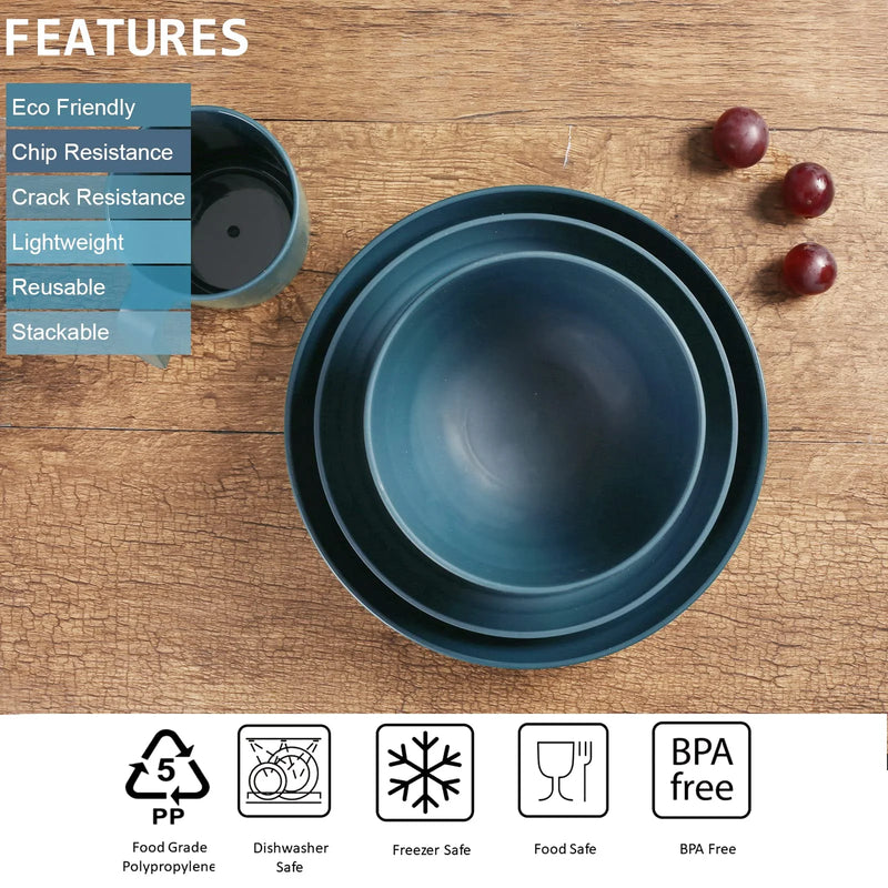 Elevate Your Dining Experience with Our 36PCS Unbreakable Plastic Dinnerware Set - Perfect for 6! 💙✨ Microwave Safe & Lightweight! 🍽️ #Dinnerware #HomeEssentials