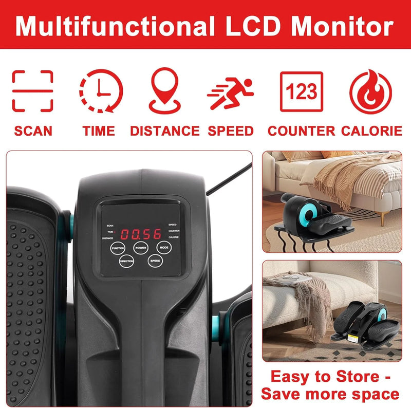 Revamp Your Fitness Routine with the Ultimate Under Desk Mini Elliptical! 🚴‍♀️💙 Perfect for Home or Office, Quiet & Portable with Remote Control and LCD Display! #HomeGym #FitnessGoals