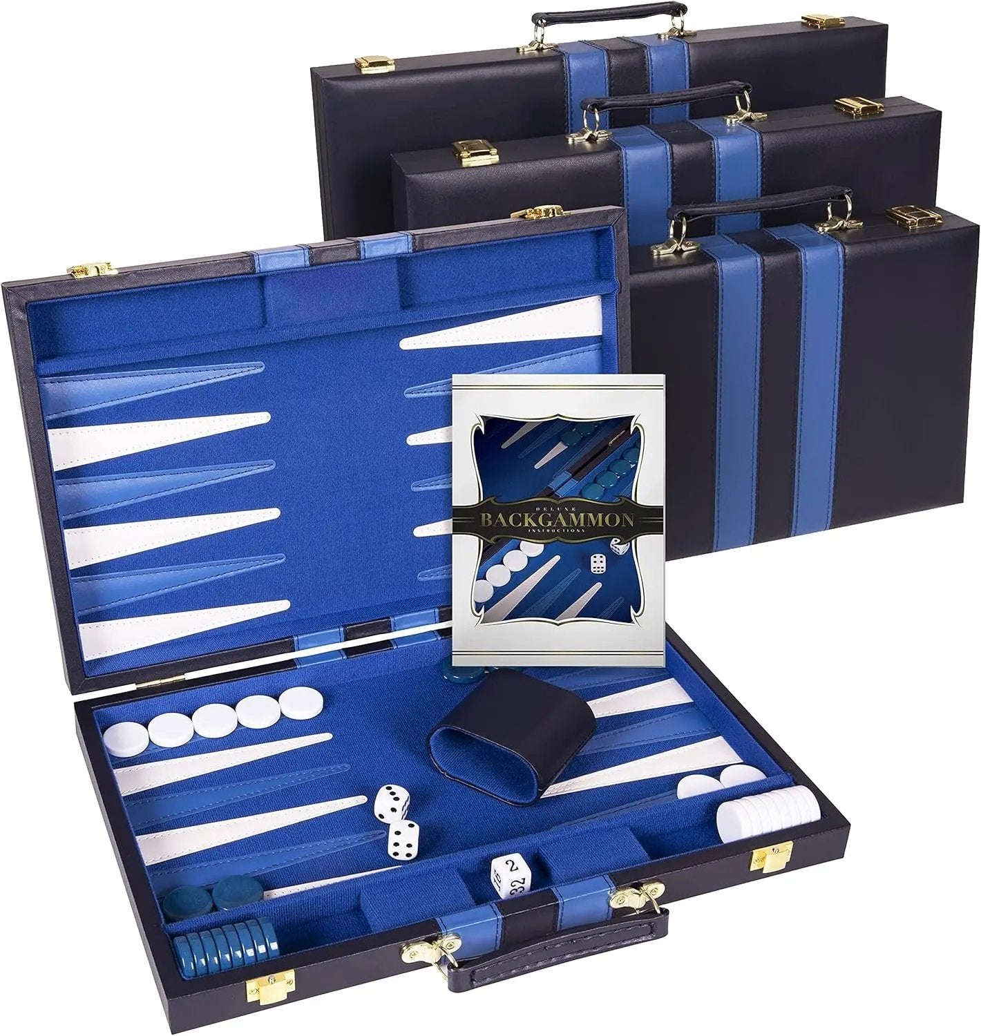 Backgammon Bonanza: The 18-Inch Battle of Wits in a Fancy Blue Suitcase – Perfect for Adults, Kids, and Competitive Cats!