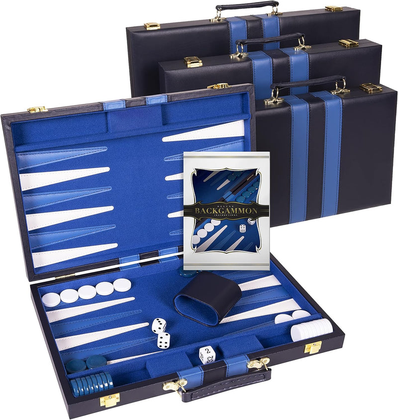 Backgammon Bonanza: The 18-Inch Battle of Wits in a Fancy Blue Suitcase – Perfect for Adults, Kids, and Competitive Cats!