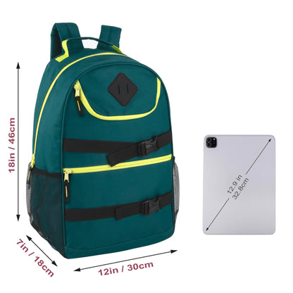 Two Tone Multi Pocket Buckle Strap Backpacks