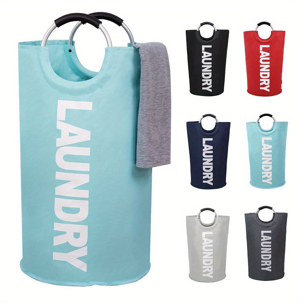 Large Foldable Laundry Basket with Padded Handles