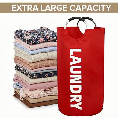 Large Foldable Laundry Basket with Padded Handles