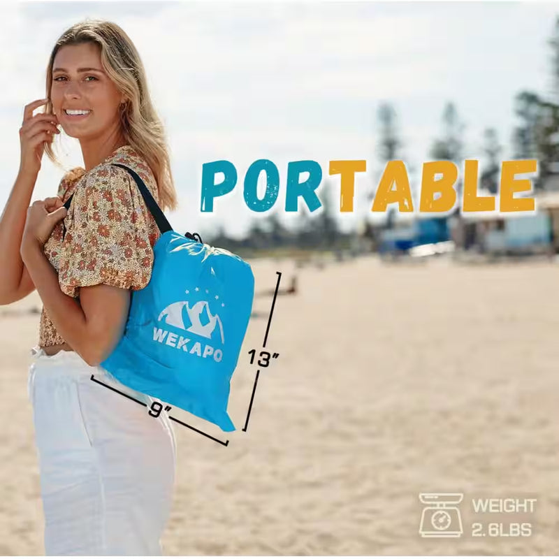 Chill Anywhere: Light Blue Inflatable Lounger for Ultimate Comfort on Your Adventures! 🌟🏕️ #Camping #Picnics #BackyardVibes