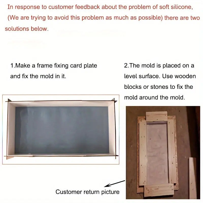 Reusable Large Rectangle Silicone Mold for Epoxy Resin River Table and Resin Art – Ideal for Specialty Plates, Trays, Woodworking, and Coffee Tables Our3Designs