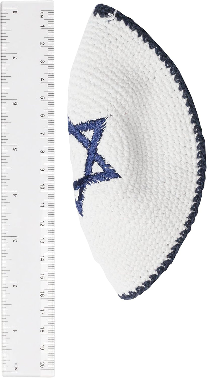 KIPPIK Star of David Jewish Kippah hat for Men & Kids with Clip Beautifully Knitted