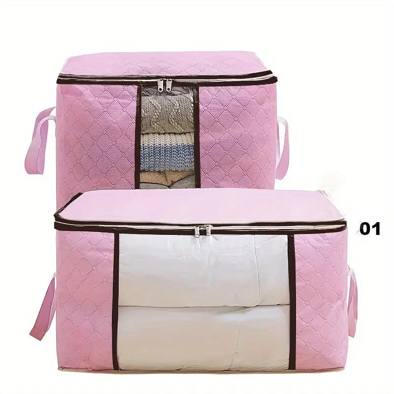 1pc Large Clear Plastic Storage Bag Organizer with Reinforced Handles, Sturdy Zippers & Clear Window - Ideal for Bedding, Comforters, Clothes - Perfect for Closet Organization, Halloween Decor, Christmas Gift, Clothes Organiz Our3Designs