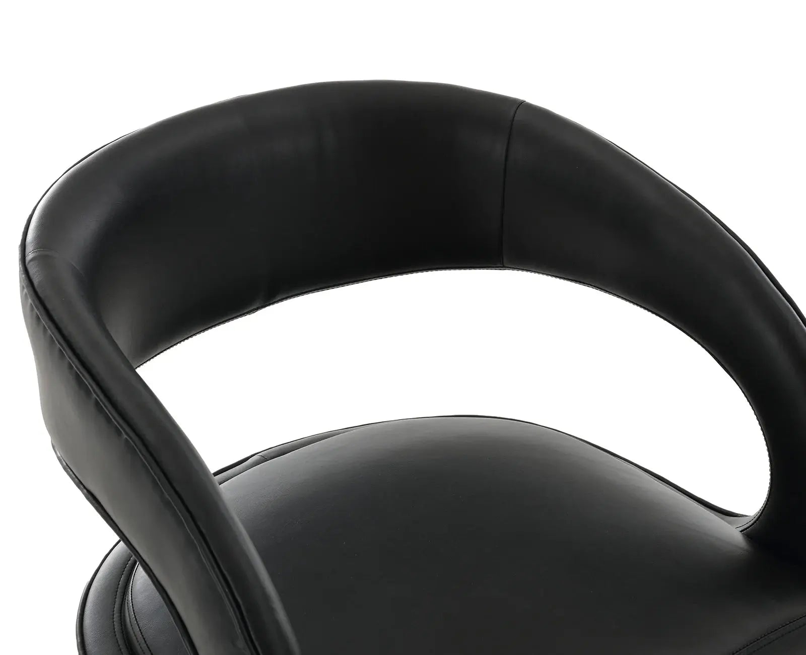 Modern Dining Chairs Set of 2, PU Upholstered Barrel Kitchen Chairs with Open Back, Lovely Dresser Chair, Comfy Dining Side Chairs for Dining Room Bedroom Living Room, Black