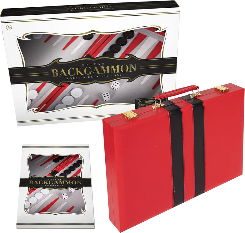 Elevate Your Game Nights with Our Premium Leather Backgammon Set - Perfect for Adults & Kids! 🎲❤️ 11" Travel Size in Stylish Red!