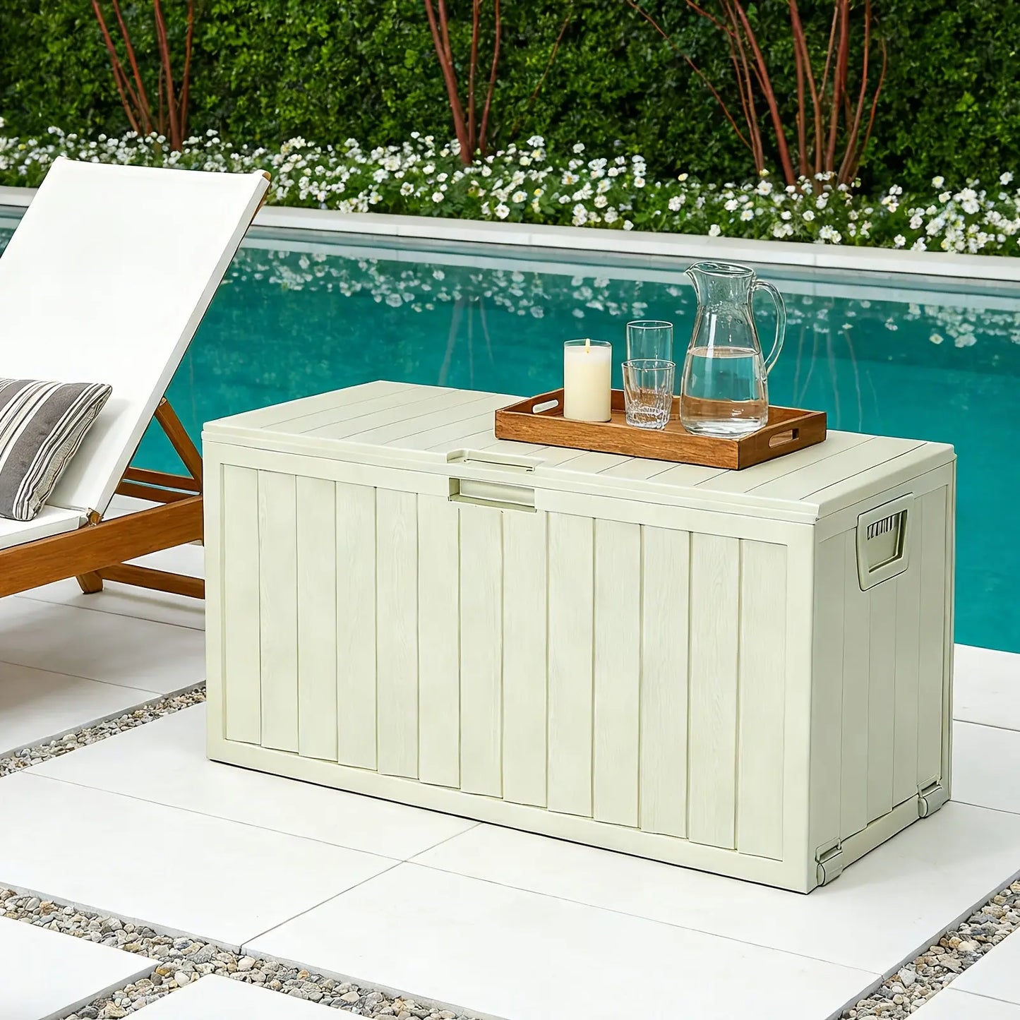 75-Gallon Outdoor Storage Box with Handles - Upgraded