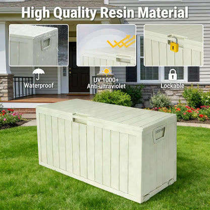 75-Gallon Outdoor Storage Box with Handles - Upgraded