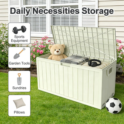75-Gallon Outdoor Storage Box with Handles - Upgraded