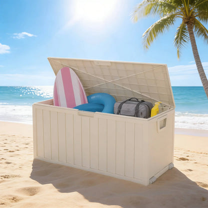 75-Gallon Outdoor Storage Box with Handles - Upgraded