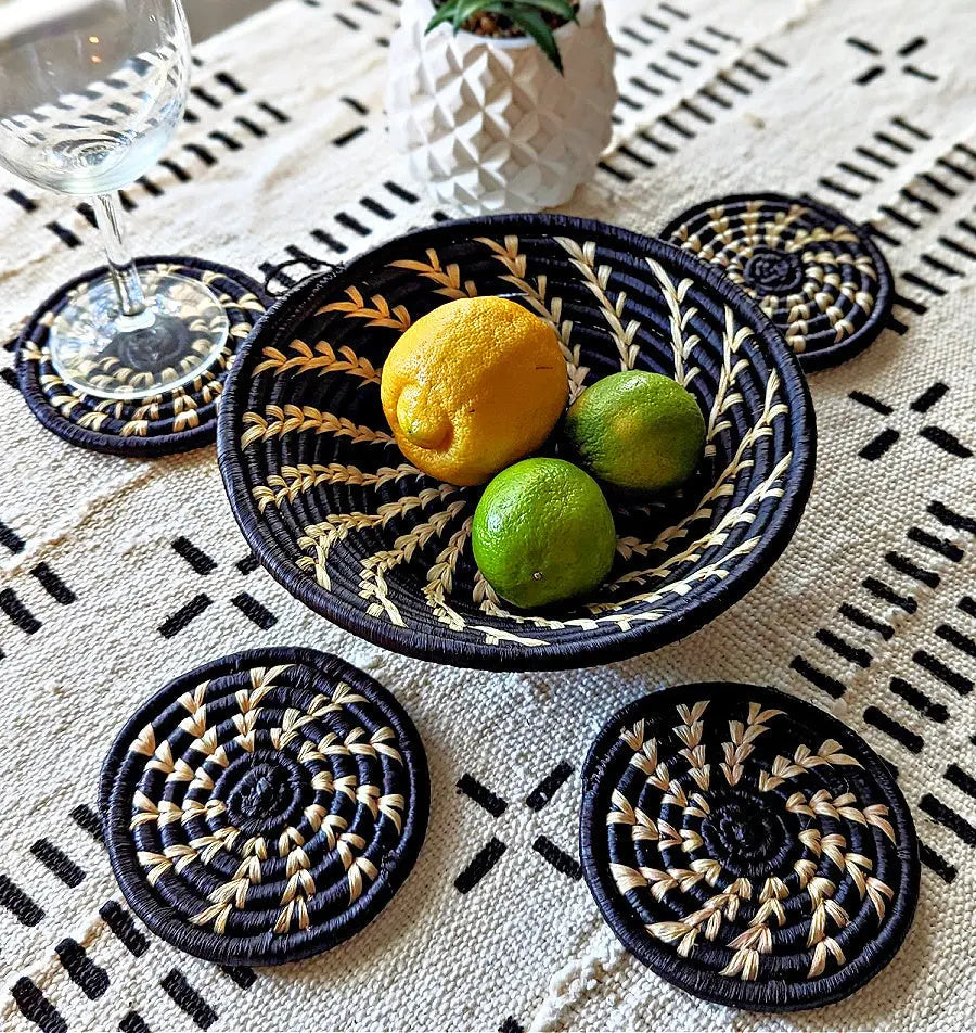 Handmade Woven Drink Coasters Set of 4 Reflektion Design