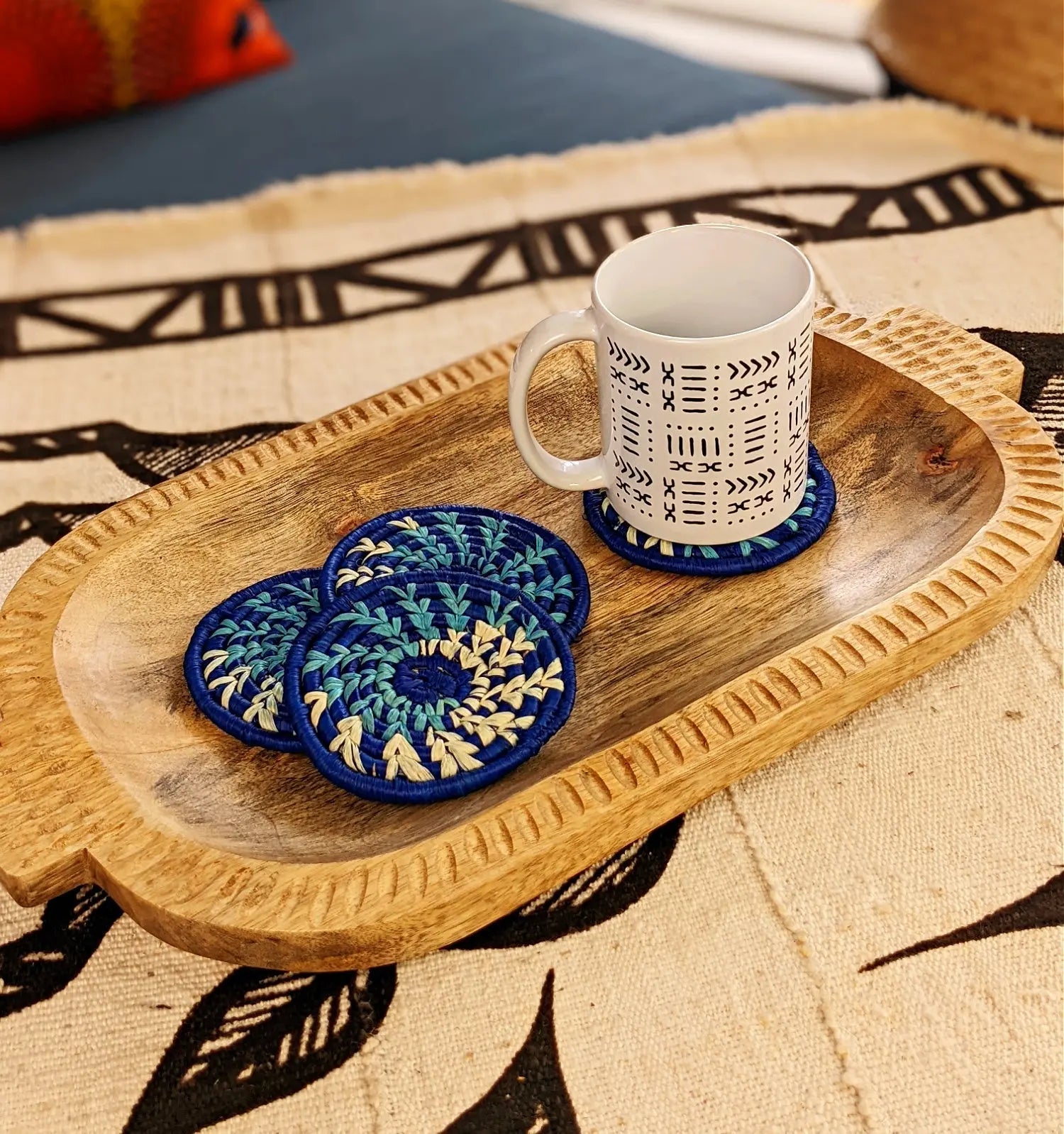 Handmade Woven Drink Coasters Set of 4 Reflektion Design