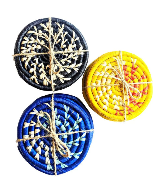 Handmade Woven Drink Coasters Set of 4 Reflektion Design