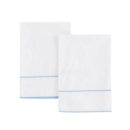 600 Thread Count Framed Sateen Embroidered Cotton Pillowcase Pair Mélange Home