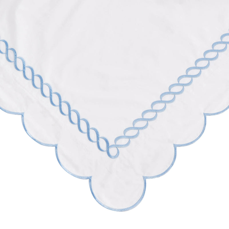 600 Thread Count Scallop Rope Embroidered Cotton Euro Sham Pair Mélange Home