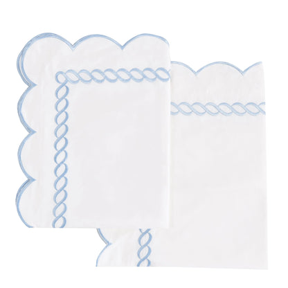 600 Thread Count Scallop Rope Embroidered Cotton Euro Sham Pair Mélange Home