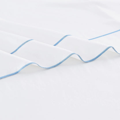 600 Thread Count Framed Sateen Embroidered Cotton Pillowcase Pair Mélange Home