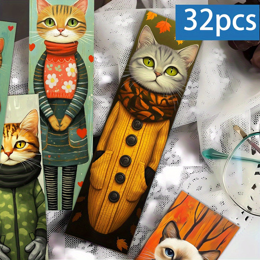 32pcs, Fun Cat Bookmarks