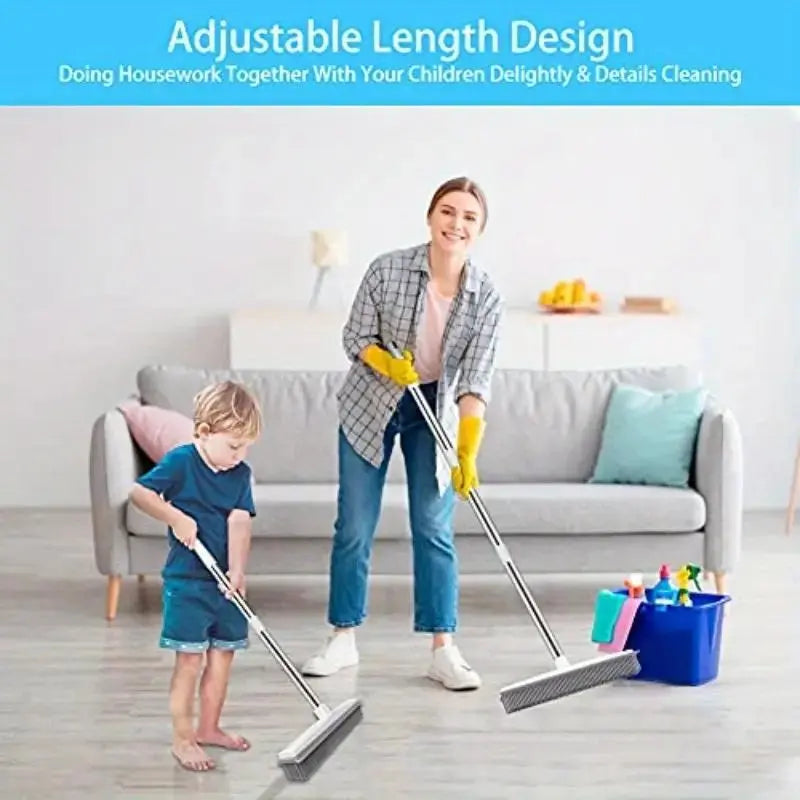 Push Broom Pet Hair Removal Broom with Squeegee