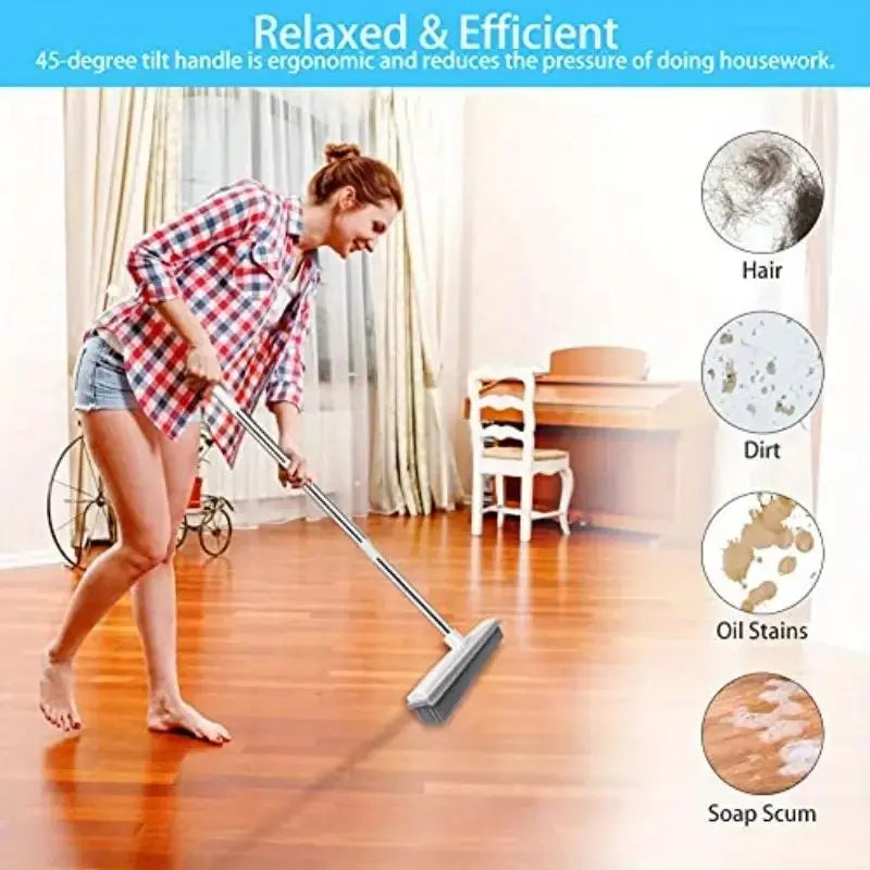 Push Broom Pet Hair Removal Broom with Squeegee