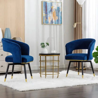 Janalyn Swivel Velvet Dining Chair Upholstered Back Arm Chair