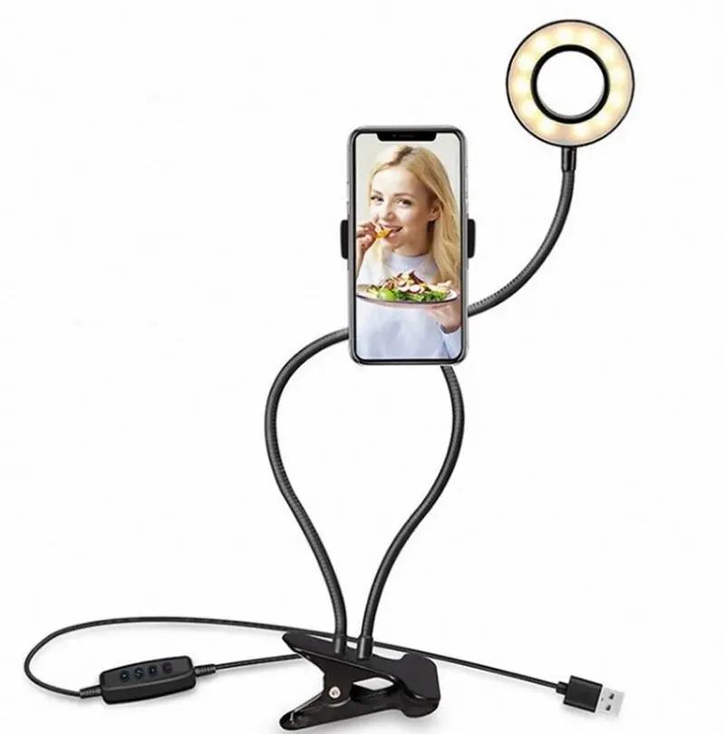 Glow Up Your Selfies! 🌟 Adjustable LED Ring Light for Flawless Makeup & Live Streams - Perfect 8Cm Stand! 💄✨