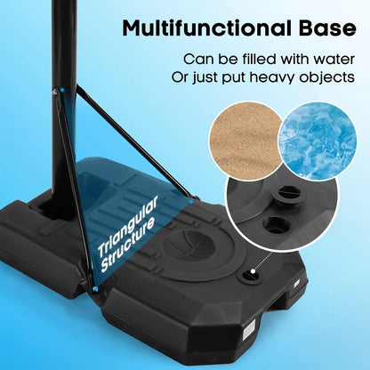 44" Basketball Hoop Adjustable Height 6.56'-10' Goal Durable Outdoor Portable Basketball System(Teens/Adults)