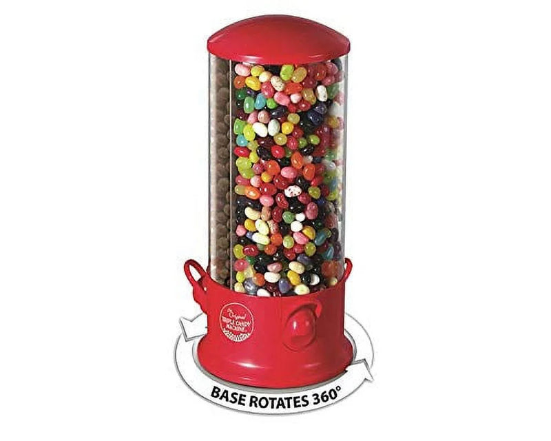 Handy Gourmet Triple Candy Machine - Store & Organize 3 Unique Snacks -360 Degree Spin (Red)