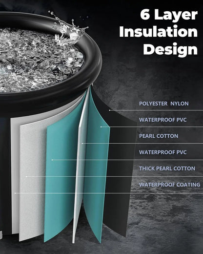 XL Ice Bath Tub for Athletes & Adults - 105 Gallons Ice Tub, Cold Plunge Tub with Cover for Indoor Outdoor, Ice Plunge Tub for Recovery & Cold Water Therapy - Black