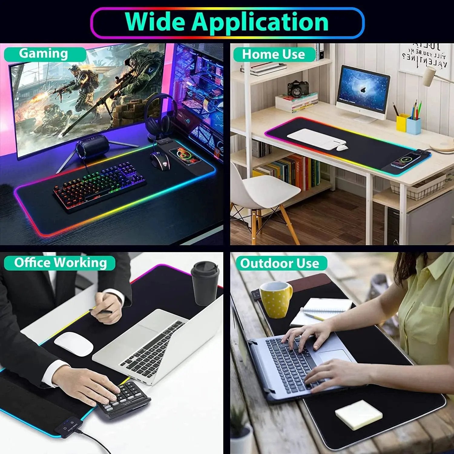 Mouse Pad of Power: The RGB Light Show that Charges Your Mouse While You Pretend to Work!