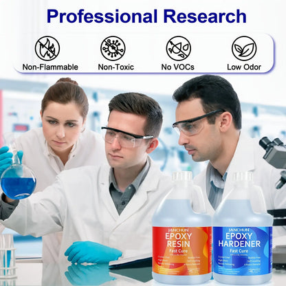 JANCHUN Epoxy Resin 1Gallon - Crystal Clear Epoxy Resin Kit - No Yellowing No Bubble High Gloss Casting & Coating Resin For Art Crafts, Fast Cure Art Resin For Jewelry Making, DIY, Art Painting, Wood & Resin Molds (1/2 Gallon Our3Designs