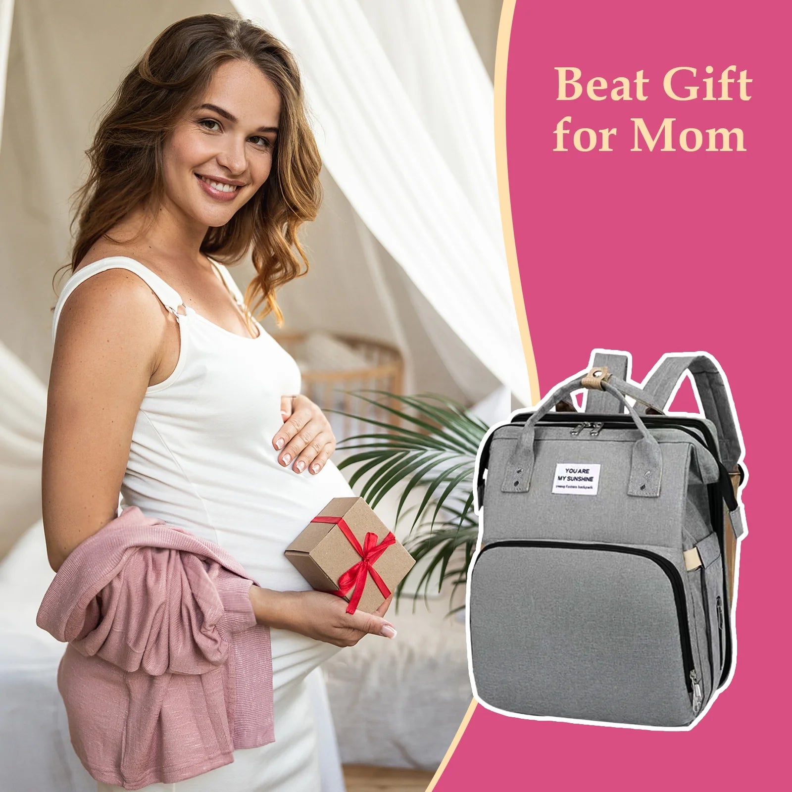 Multifunctional Gray Baby Diaper Backpack with USB Charging Port - The Ultimate Travel Companion for Modern Parents!