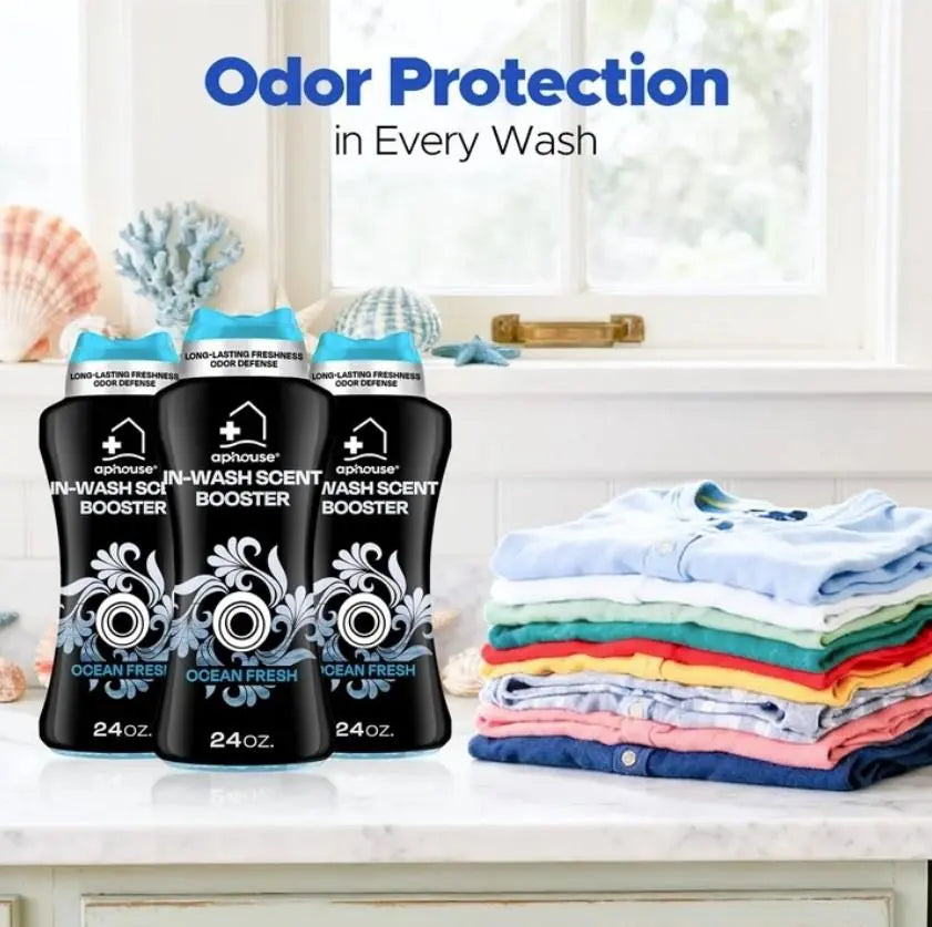 aphouse Laundry Scent Booster Beads, Long Lasting Freshness, Ocean Fresh Scent, 2 in i Freshness & Softness, For Clothes & All Washing Machines, 24 oz, New Our3Designs