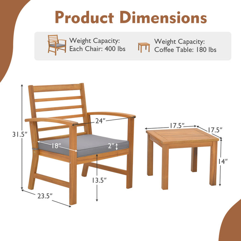 3-Piece Outdoor Lounge Set with Cushions So Soft, You’ll Forget You’re Not on a Cloud!