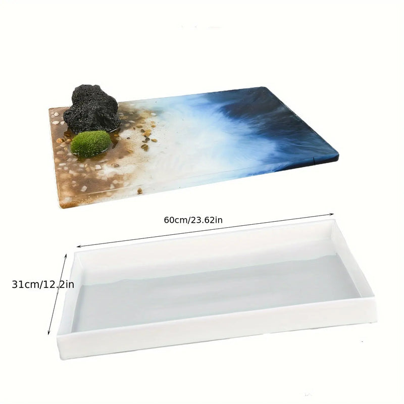 Reusable Large Rectangle Silicone Mold for Epoxy Resin River Table and Resin Art – Ideal for Specialty Plates, Trays, Woodworking, and Coffee Tables Our3Designs