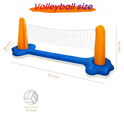 Pool Volleyball Net Basketball Hoop Inflatable Pool Floats Toys Swimming Water Games for Adults,Orange