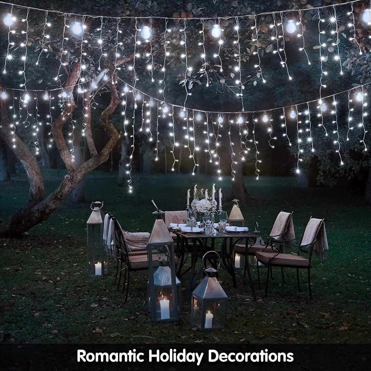 Illuminate Your Holidays with Our 400LED Cool White Outdoor Christmas Lights - Perfect for Every Celebration! 8 Enchanting Modes to Create the Ideal Ambiance!