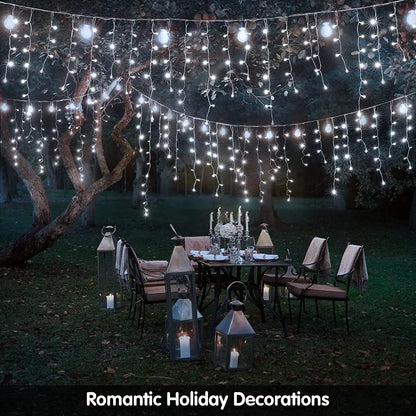 Illuminate Your Holidays with Our 400LED Cool White Outdoor Christmas Lights - Perfect for Every Celebration! 8 Enchanting Modes to Create the Ideal Ambiance!