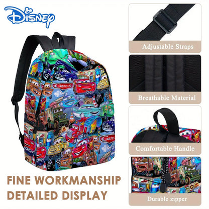 One fun-filled Cars backpack, perfect for lracers on the go! Our3Designs