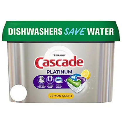 Cascade Platinum Lemon Scent Dishwashing Pacs - 30 Count